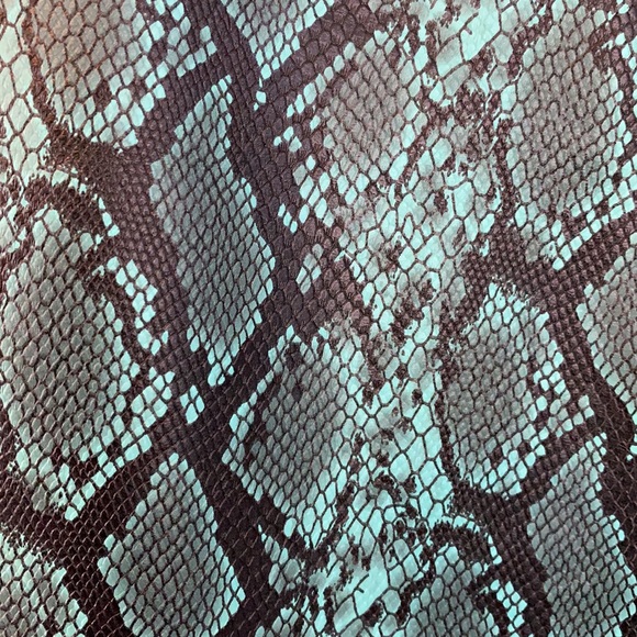 Pearl Blue Snake Print Faux Leather Pants - Picture 4 of 7